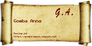 Gomba Anna névjegykártya